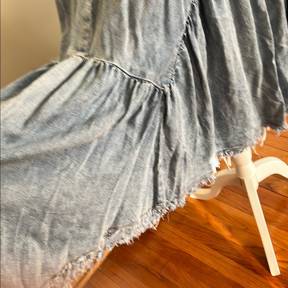 Catherine Malandrino Blue Jean like Smocked Ruffled Dress - Picture 8 of 11